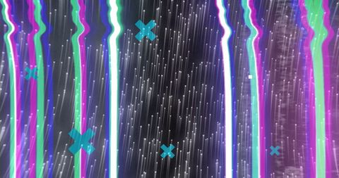 Futuristic data streams with digital light trails