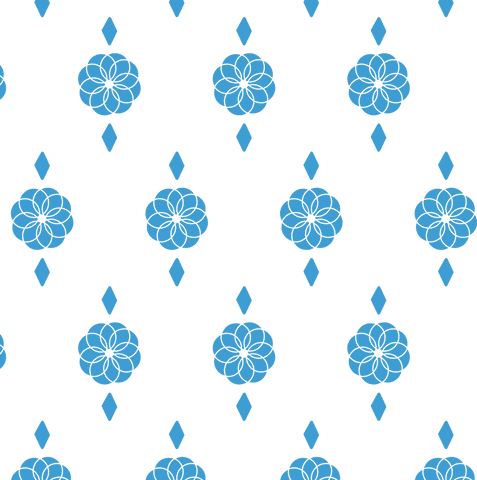 Seamless Blue Floral Pattern on Transparent Background for Decorating Projects