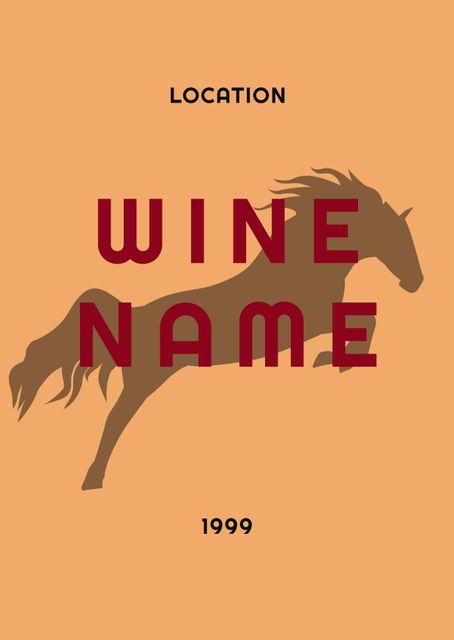 Vintage Equestrian-themed Wine Label Template with Horse Graphic - Download Free Stock Templates Pikwizard.com