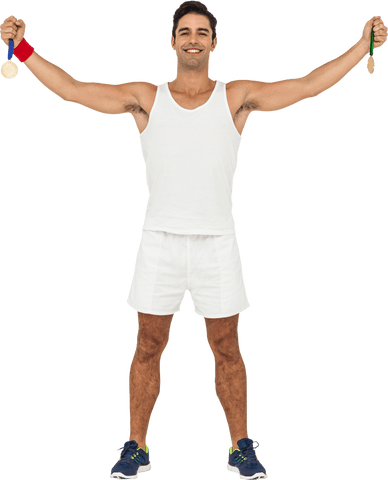 transparent athletic winner holding gold medals - Download Free Stock Videos Pikwizard.com