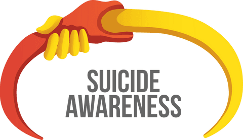 Suicide Awareness Message with Holding Hands Illustration on Transparent Background
