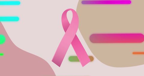 Pink Ribbon with Abstract Shapes for Breast Cancer Awareness - Download Free Stock Images Pikwizard.com