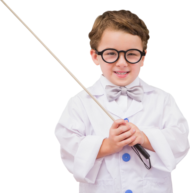 Caucasian Schoolboy in Glasses Giving Science Presentation on Transparent Background - Download Free Stock Videos Pikwizard.com