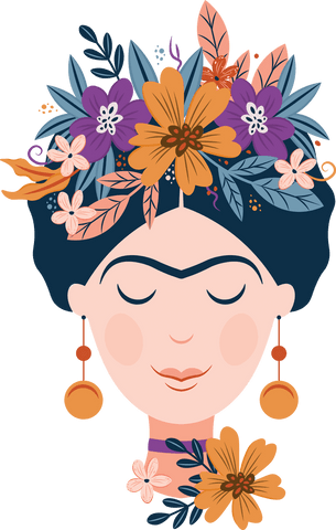 Floral headpiece visualization on transparent background for design