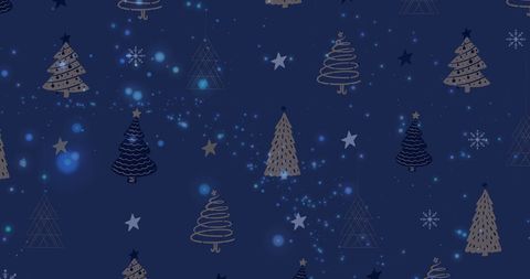 falling snowflakes over festive fir trees on dark background - Download Free Stock Images Pikwizard.com