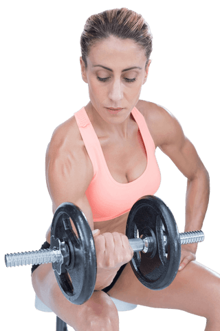 Transparent Active Woman Bicep Curl with Dumbbell Exercise - Download Free Stock Videos Pikwizard.com