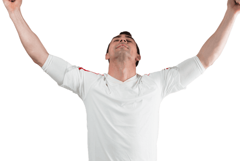 ecstatic sports fan cheering with raised arms transparent png - Download Free Stock Videos Pikwizard.com