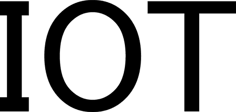 Black IoT Text on Transparent Background for Internet Communication