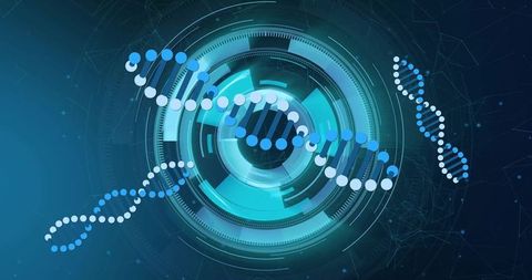 Abstract DNA Illustration with Digital Interface - Download Free Stock Images Pikwizard.com