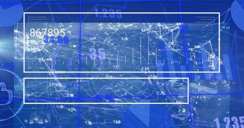 Futuristic digital dashboard with data visualization