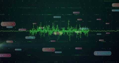 Green Waveform Analyzing Digital Interface with Interactive Data Points