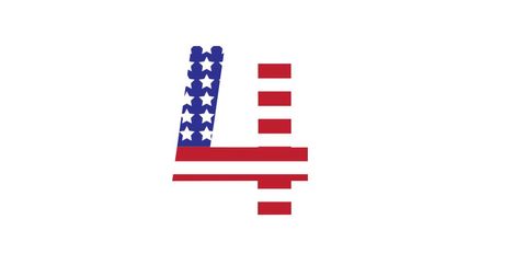 American Flag Inspired Number Four Design on White Background - Download Free Stock Images Pikwizard.com