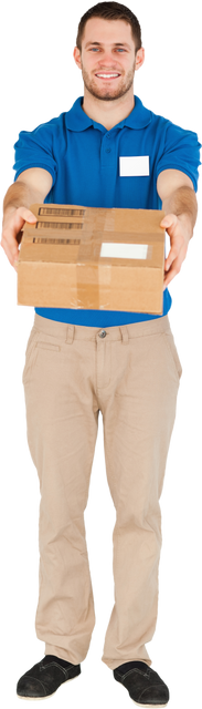 Transparent Background: Delivery Person Handing Over Parcel with Smile - Download Free Stock Videos Pikwizard.com