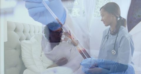 Double Exposure of Scientist and Medical Care Consultation