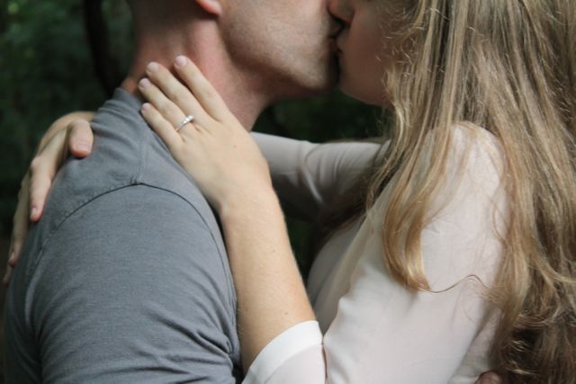 Close-Up Shot of Couple Kiss in Woods - Download Free Stock Photos Pikwizard.com