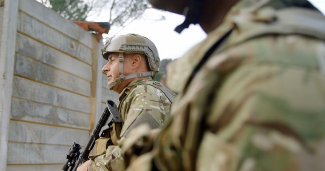 Soldiers Conducting Security Patrol in Urban Area - Download Free Stock Images Pikwizard.com