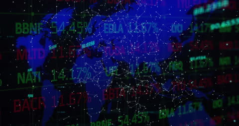 Digital Global Network with Financial Data Overlay
