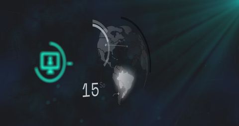 Digital Interface Displaying Global Data Processing Visualization - Download Free Stock Images Pikwizard.com