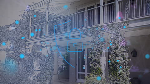 Digital Networks Overlay on Suburban House