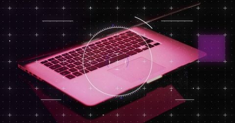 Scope Scanning Overlay on Laptop with Blank Screen - Download Free Stock Images Pikwizard.com