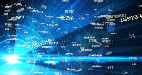 Global Technology Network with Data Connections and Keywords - Download Free Stock Images Pikwizard.com