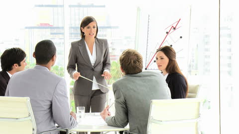 Business Presentation in Modern Office Environment