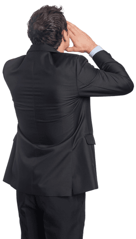 Caucasian Businessman Shouting with Transparent Background