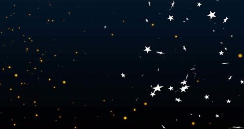 Trailing white stars with warm golden bokeh on dark gradient nightscape