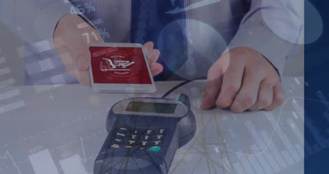 Businessman Using Smartphone For Digital Payment at POS