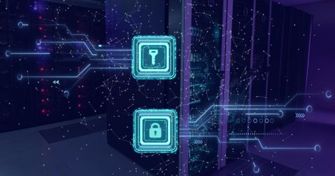 Cybersecurity Encryption in Data Center Technology - Download Free Stock Images Pikwizard.com