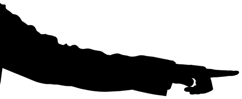 Transparent Silhouette Pointing Hand Gesture