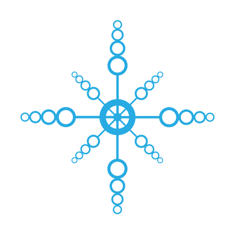 Transparent Blue Geometric Snowflake Design with Digital Circles - Download Free Stock Videos Pikwizard.com