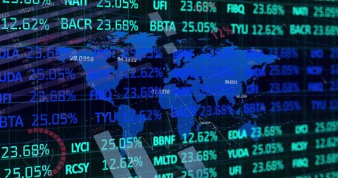 Global Financial Data Analysis with Digital Screen Interface - Download Free Stock Images Pikwizard.com