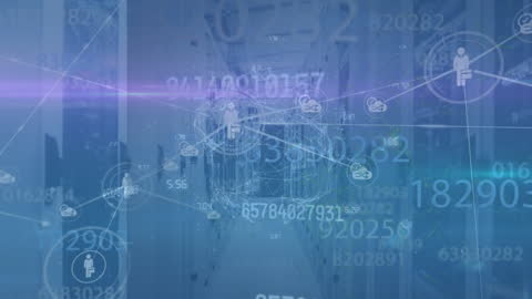 Digital Cybersecurity Concept with Data Processing and Network Connections