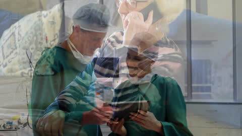 Healthcare Professionals in Action Double Exposure