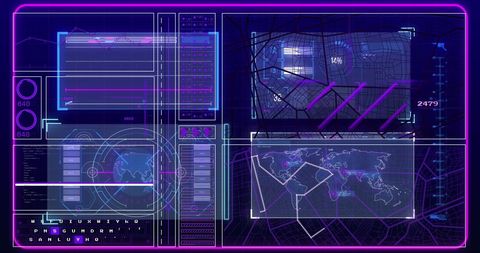 Futuristic Digital Interface with Global Maps and Data Analysis - Download Free Stock Images Pikwizard.com