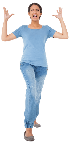 Angry woman yelling emotion transparent background