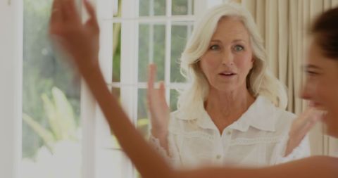 Joyful Bride in Elegant Lace Dress at Wedding Celebration