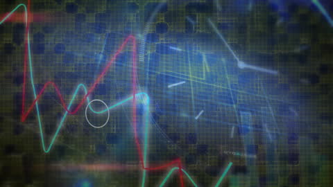 Data Processing Graphic Overlay with Digital Clock Theme