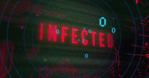 Digitized Infected Warning Over Database Simulation - Download Free Stock Images Pikwizard.com