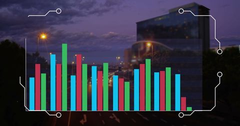 Digital Analytics Interface Over Urban Skyline - Download Free Stock Images Pikwizard.com