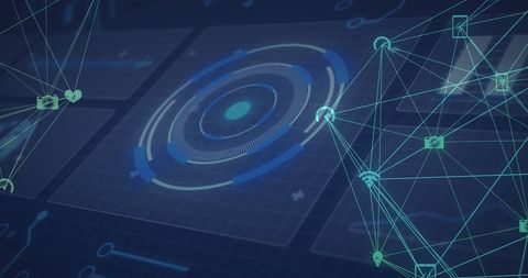 Futuristic Digital Interface with Scanning Networks and Connections - Download Free Stock Images Pikwizard.com