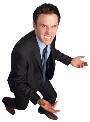 Frustrated Businessman Transparent Cutout Expressing Stress