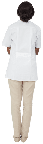 Rear View of Female Doctor Wearing White Coat Transparent - Download Free Stock Videos Pikwizard.com