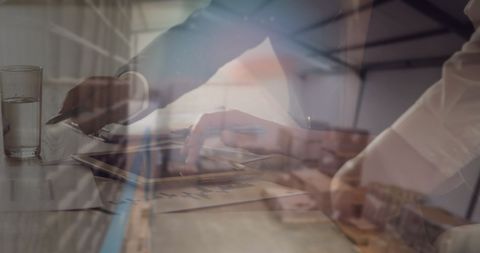 Business Collaboration with Global Shipping Concept Overlay