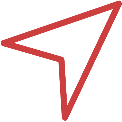 Red transparent arrow vector on clear background for directions