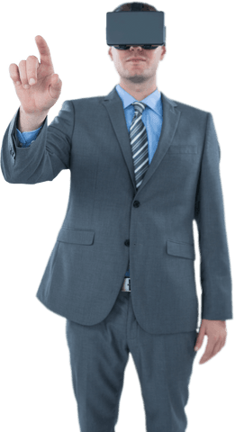 Businessman in Suit Using Virtual Reality with Transparent Background - Download Free Stock Videos Pikwizard.com