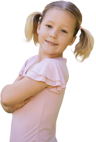 transparent background smiling girl with pigtails in pink shirt - Download Free Stock Videos Pikwizard.com
