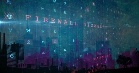 Digital Security Breach with Firewall Disabled Notification - Download Free Stock Images Pikwizard.com