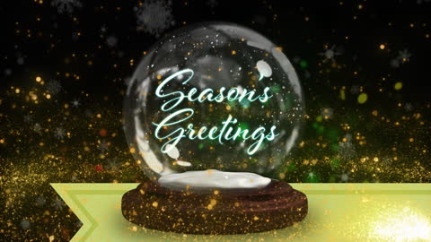 Festive Snow Globe with Moving Red and Green Spots